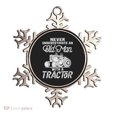 Never Underestimate An Old Man With A Tractor - Funny Farmer Ornament