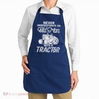 Never Underestimate An Old Man With A Tractor - Funny Farmer Apron thumb 2