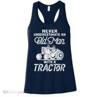 Never Underestimate An Old Man With A Tractor - Funny Farmer Women's Tank Top thumb 0