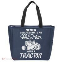 Never Underestimate An Old Man With A Tractor - Funny Farmer Tote Bag thumb 0