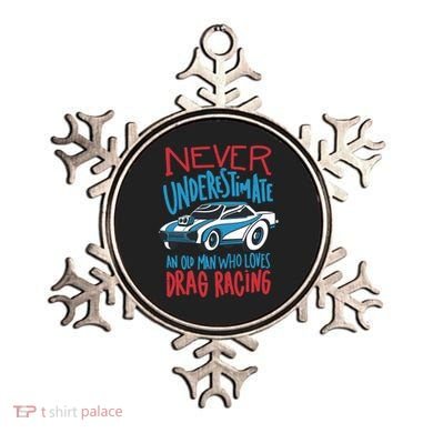 Never Underestimate An Old Man Who Loves Drag Racing Ornament