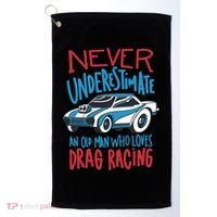 Never Underestimate An Old Man Who Loves Drag Racing Golf Towel thumb 0