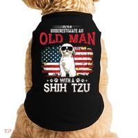 Never Underestimate An Old Man With A Shih Tzu Costume Gift Doggie Tank thumb 0