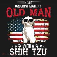 Never Underestimate An Old Man With A Shih Tzu Costume Gift Doggie Tank thumb 4