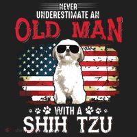 Never Underestimate An Old Man With A Shih Tzu Costume Gift Beanie thumb 2