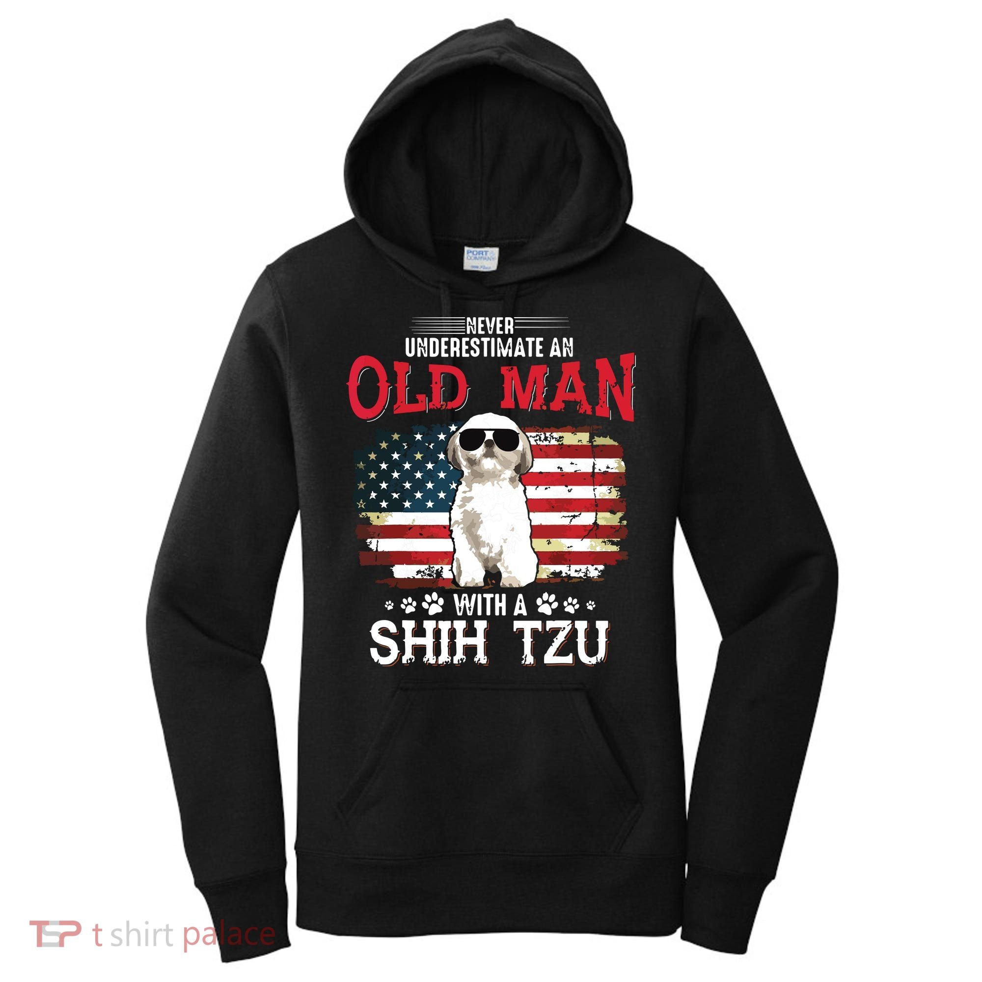 Never Underestimate An Old Man With A Shih Tzu Costume Gift Women's Hoodie