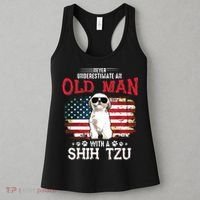 Never Underestimate An Old Man With A Shih Tzu Costume Gift Women's Tank Top thumb 3