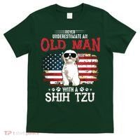Never Underestimate An Old Man With A Shih Tzu Costume Gift T-Shirt thumb 0