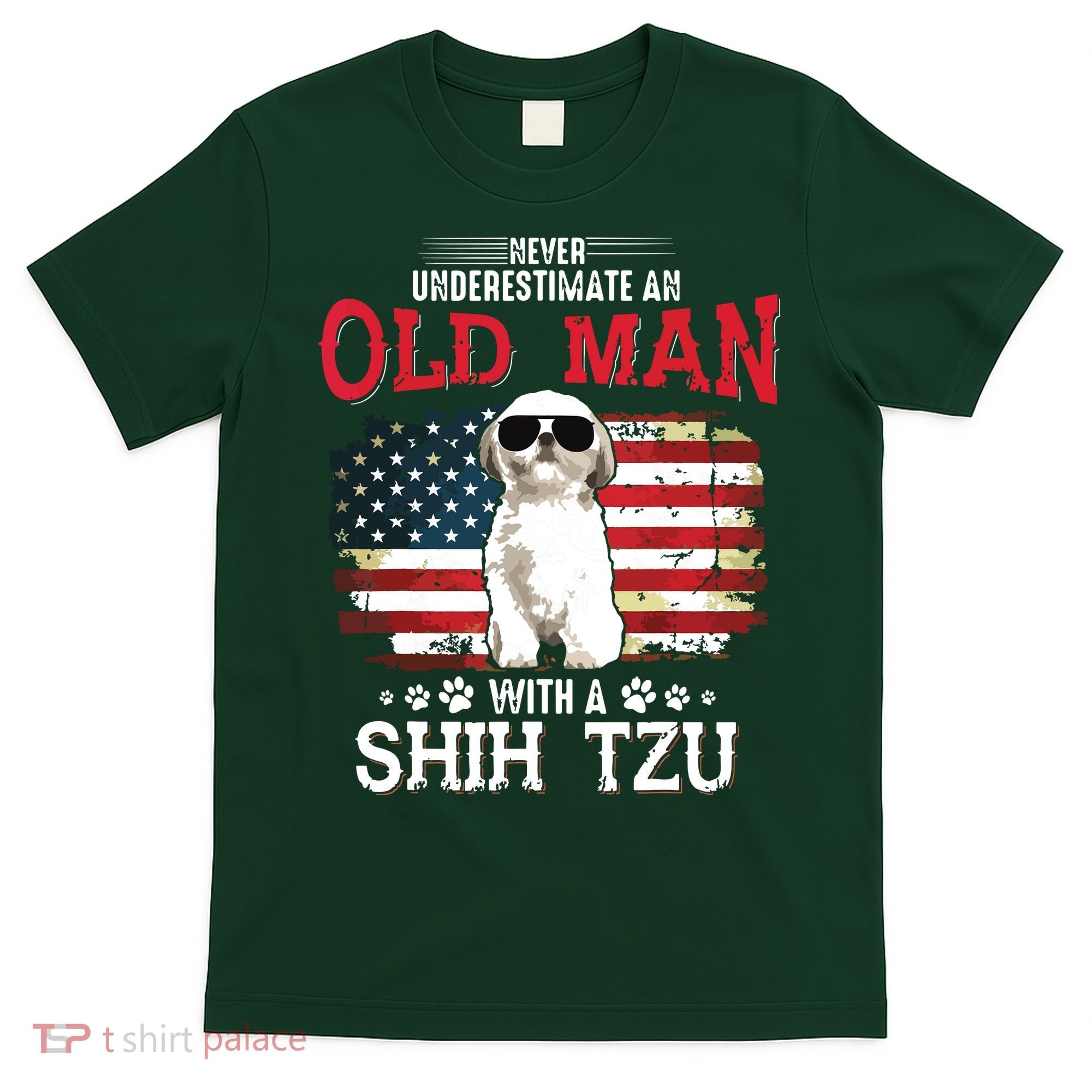 Never Underestimate An Old Man With A Shih Tzu Costume Gift T-Shirt