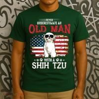 Never Underestimate An Old Man With A Shih Tzu Costume Gift T-Shirt thumb 3