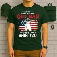 Never Underestimate An Old Man With A Shih Tzu Costume Gift T-Shirt thumb 6