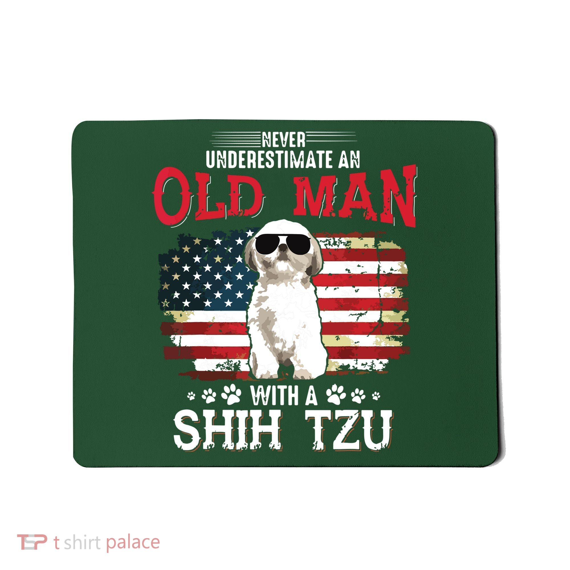 Never Underestimate An Old Man With A Shih Tzu Costume Gift Mousepad