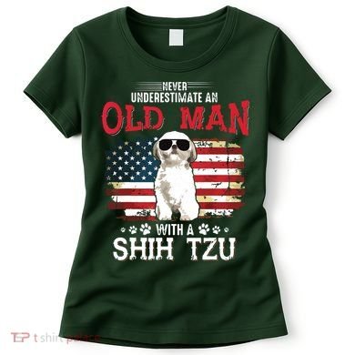 Never Underestimate An Old Man With A Shih Tzu Costume Gift Women's T-Shirt