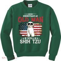 Never Underestimate An Old Man With A Shih Tzu Costume Gift Kids Sweatshirt thumb 0
