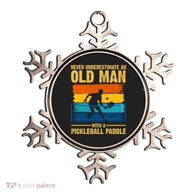 Never Underestimate An Old Man With A Pickleball Paddle Ornament