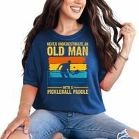 Never Underestimate An Old Man With A Pickleball Paddle Comfort Colors T-Shirt thumb 0