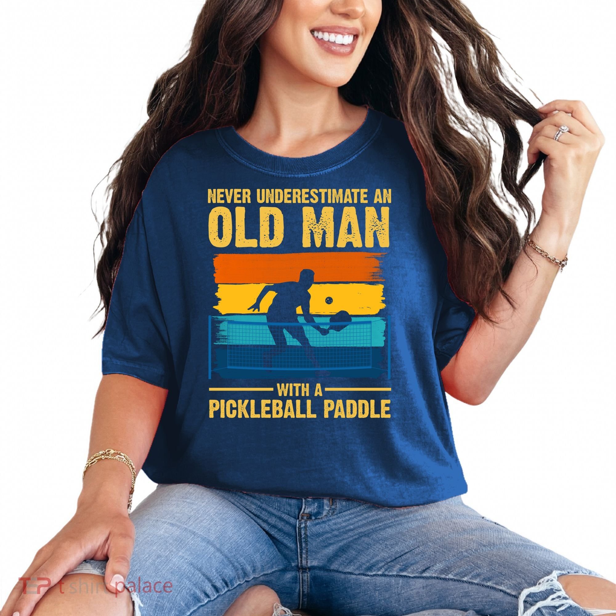 Never Underestimate An Old Man With A Pickleball Paddle Comfort Colors T-Shirt