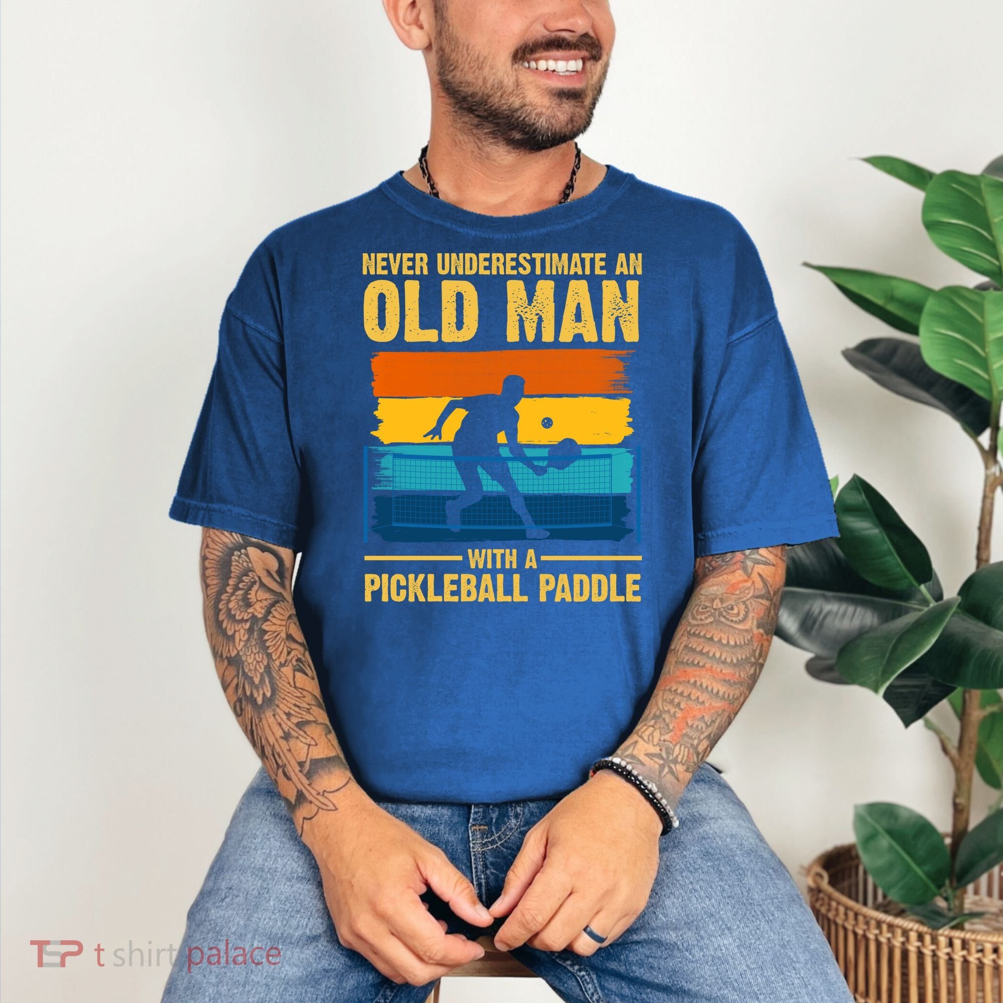 Never Underestimate An Old Man With A Pickleball Paddle Comfort Colors T-Shirt