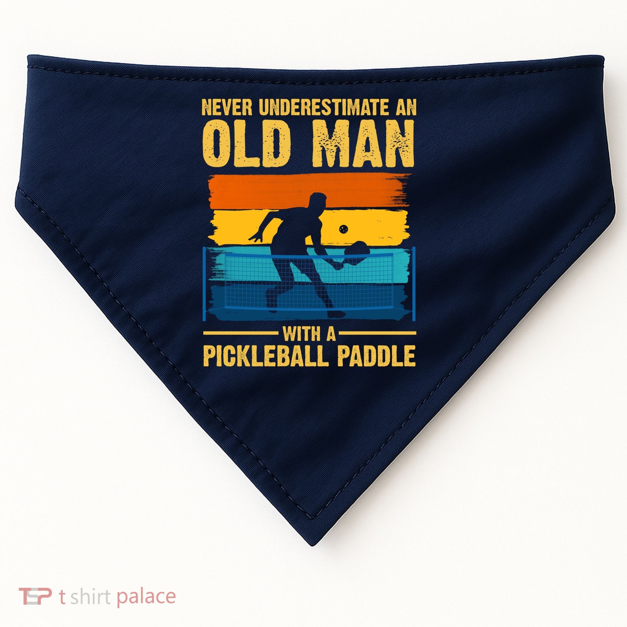 Never Underestimate An Old Man With A Pickleball Paddle USA-Made Doggie Bandana