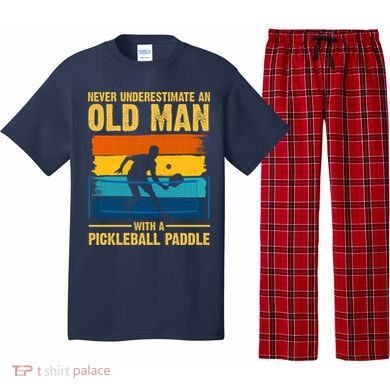 Never Underestimate An Old Man With A Pickleball Paddle Pajama Set