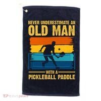 Never Underestimate An Old Man With A Pickleball Paddle Golf Towel thumb 0