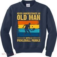 Never Underestimate An Old Man With A Pickleball Paddle Kids Sweatshirt thumb 0