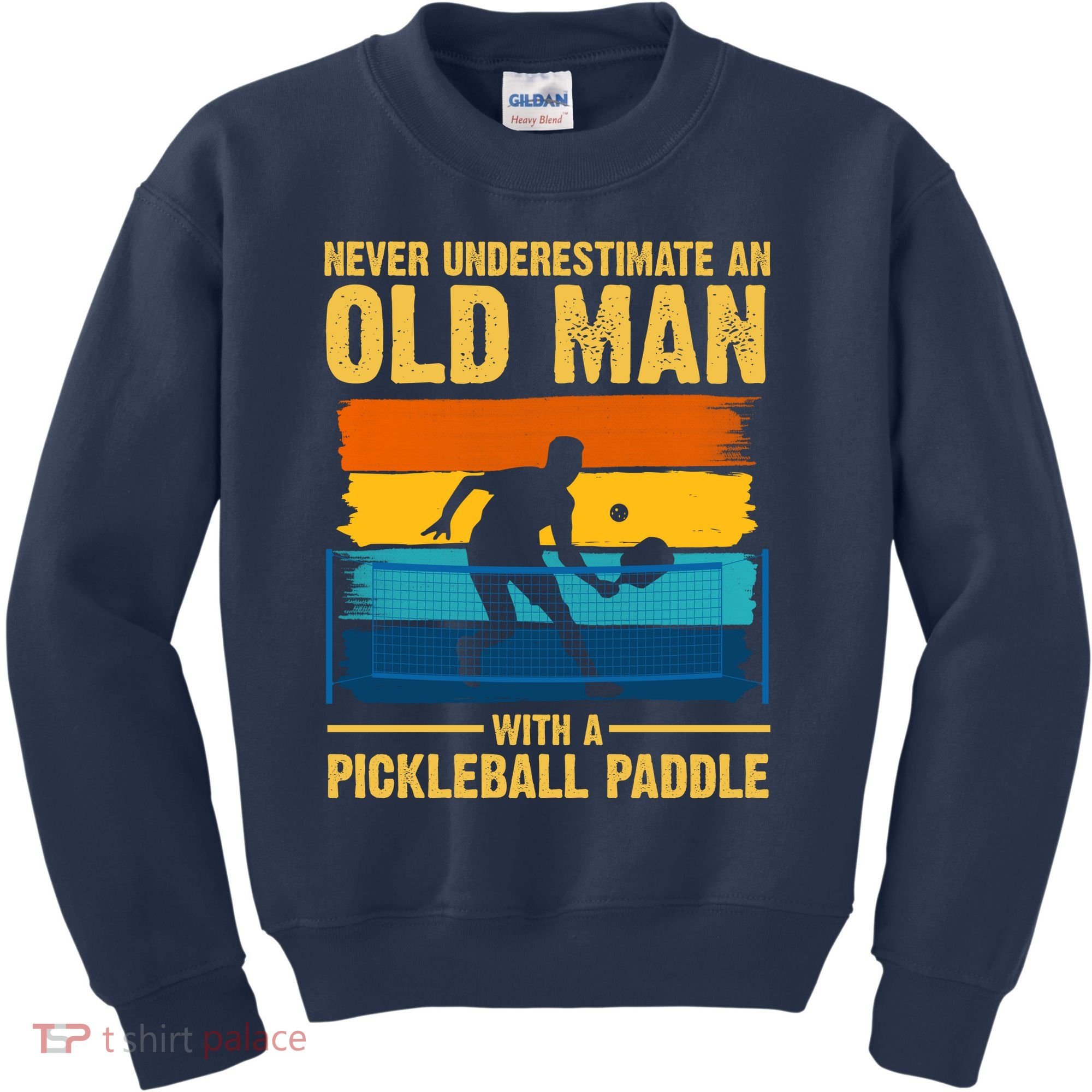 Never Underestimate An Old Man With A Pickleball Paddle Kids Sweatshirt