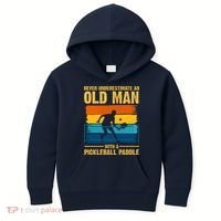 Never Underestimate An Old Man With A Pickleball Paddle Kids Hoodie thumb 0