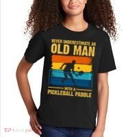 Never Underestimate An Old Man With A Pickleball Paddle Kids T-Shirt thumb 2