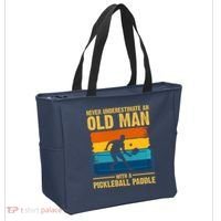 Never Underestimate An Old Man With A Pickleball Paddle Tote Bag thumb 2