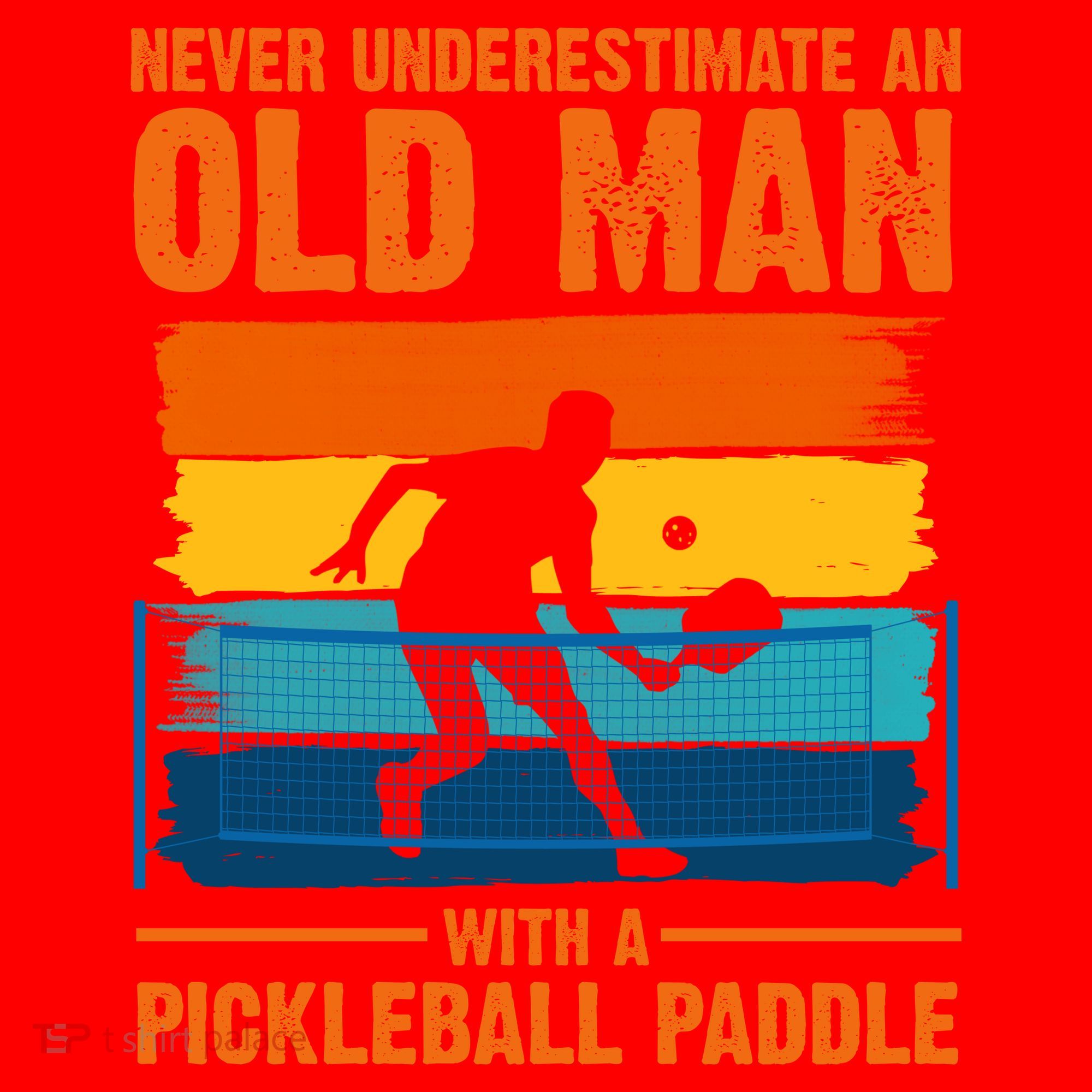 Never Underestimate An Old Man With A Pickleball Paddle Santa Hat