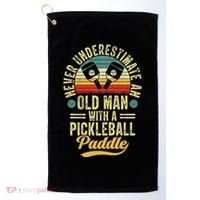 Never Underestimate An Old Man With A Pickleball Paddle Golf Towel thumb 0