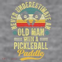 Never Underestimate An Old Man With A Pickleball Paddle Women's Racerback Cropped Tank thumb 2
