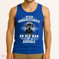 Never Underestimate An Old With Airedale Terrier Gift Tank Top thumb 3