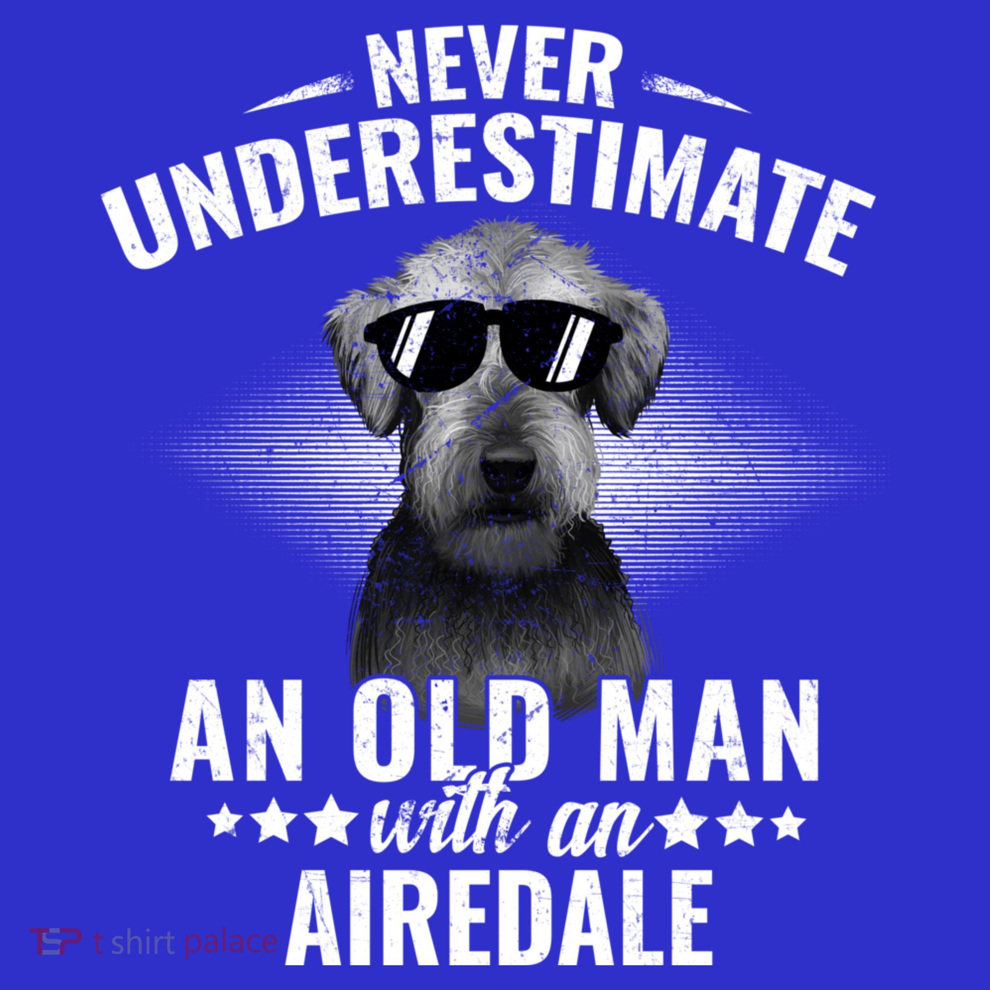 Never Underestimate An Old With Airedale Terrier Gift Women's Long Sleeve Shirt