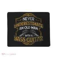 Never Underestimate An Old Man With A Bass Guitar Mousepad thumb 0