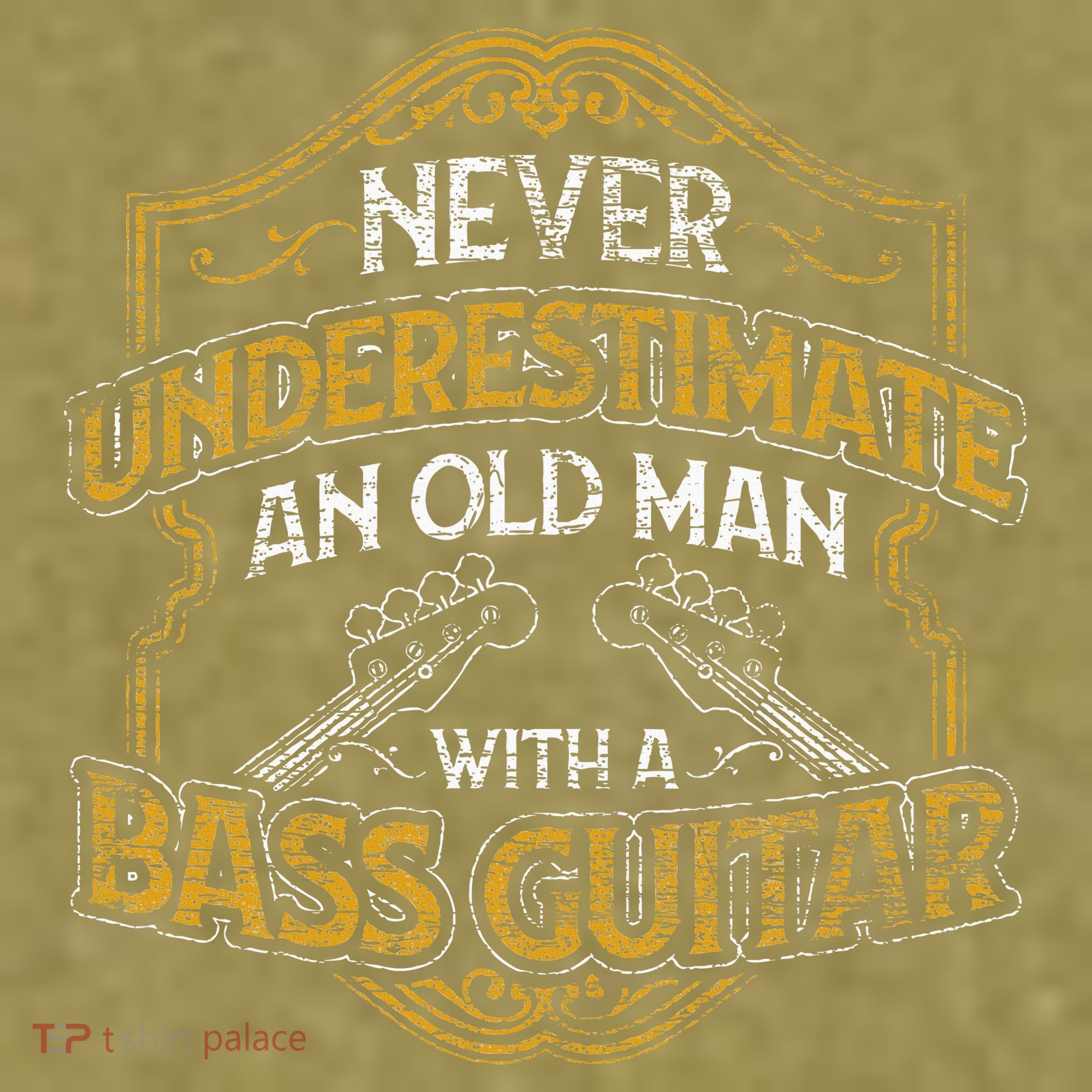 Never Underestimate An Old Man With A Bass Guitar Garment-Dyed Women's Muscle Tee