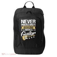 Never Underestimate An Old Man With A Guitar Guitar City Backpack thumb 0