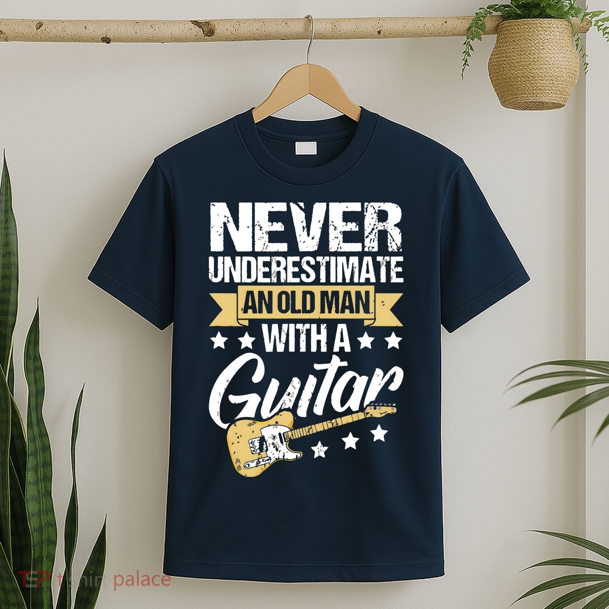 Never Underestimate An Old Man With A Guitar Guitar T-Shirt