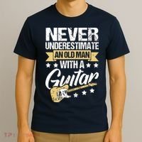 Never Underestimate An Old Man With A Guitar Guitar T-Shirt thumb 3