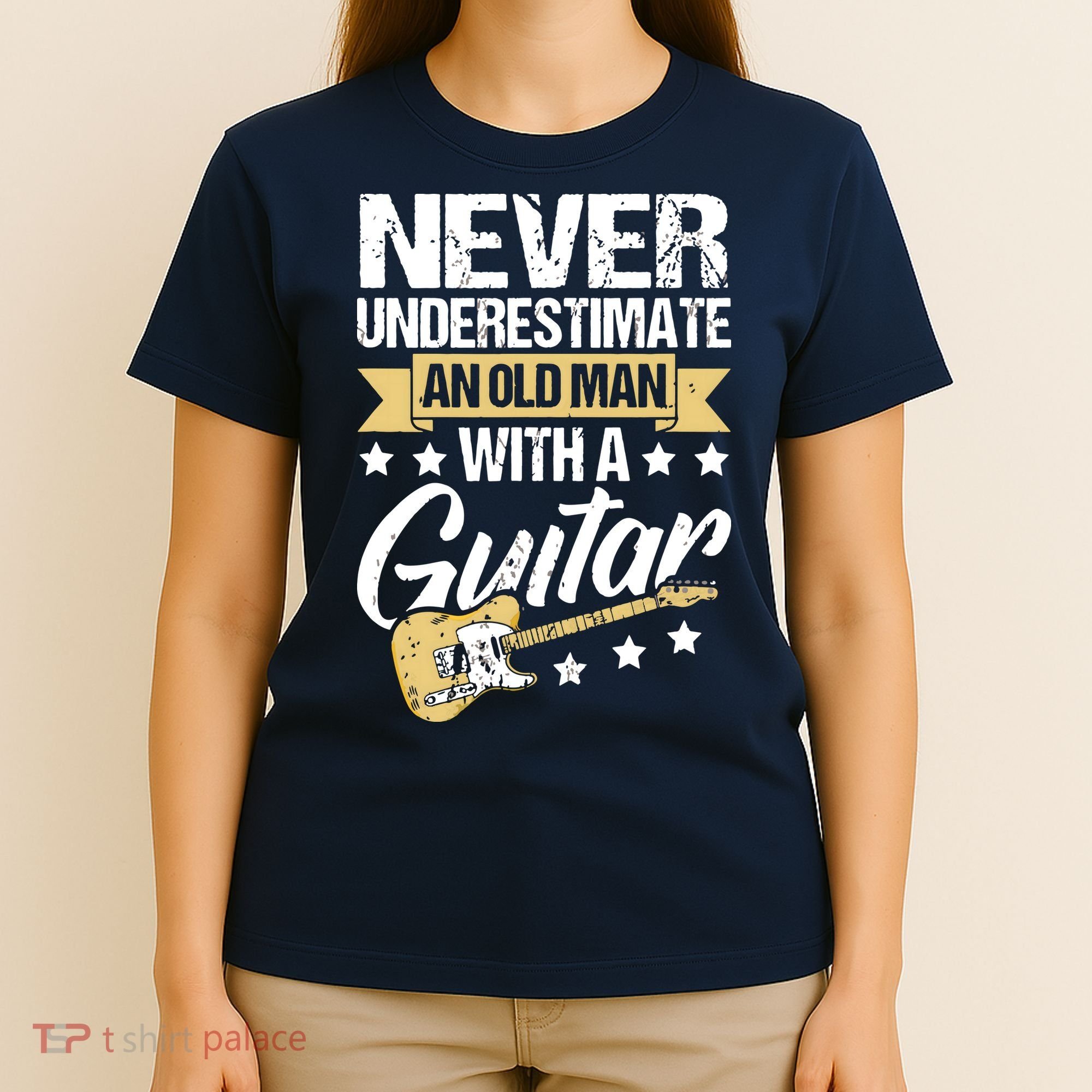 Never Underestimate An Old Man With A Guitar Guitar T-Shirt