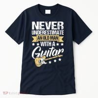 Never Underestimate An Old Man With A Guitar Guitar Tall T-Shirt thumb 0
