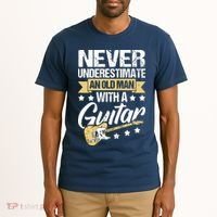 Never Underestimate An Old Man With A Guitar Guitar Tall T-Shirt thumb 2