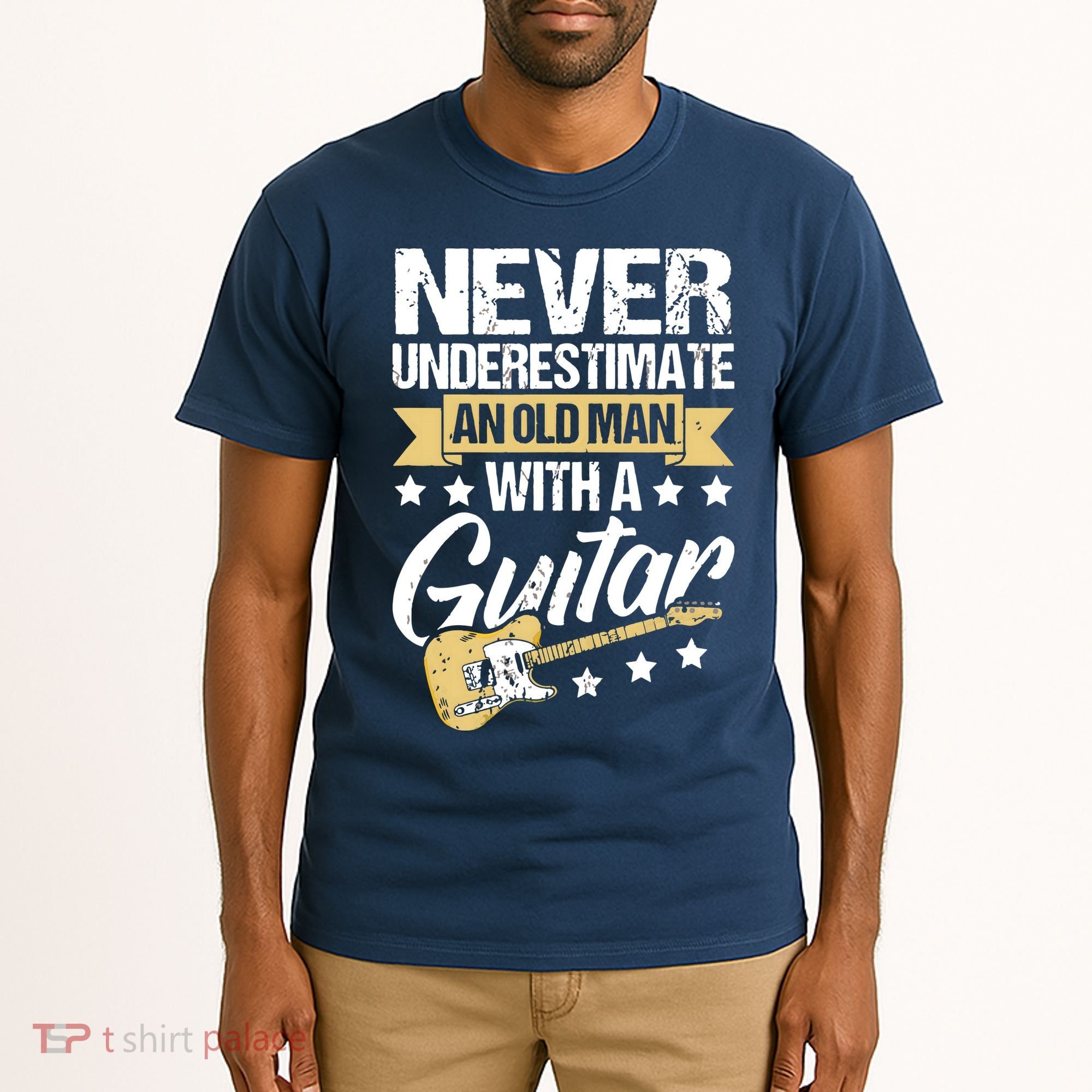 Never Underestimate An Old Man With A Guitar Guitar Tall T-Shirt