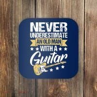 Never Underestimate An Old Man With A Guitar Guitar Coaster thumb 0
