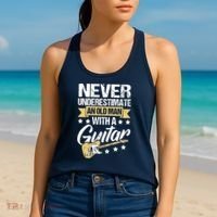 Never Underestimate An Old Man With A Guitar Guitar Women's Tank Top thumb 2