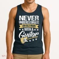 Never Underestimate An Old Man With A Guitar Guitar Tank Top thumb 3