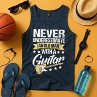 Never Underestimate An Old Man With A Guitar Guitar Tank Top thumb 4