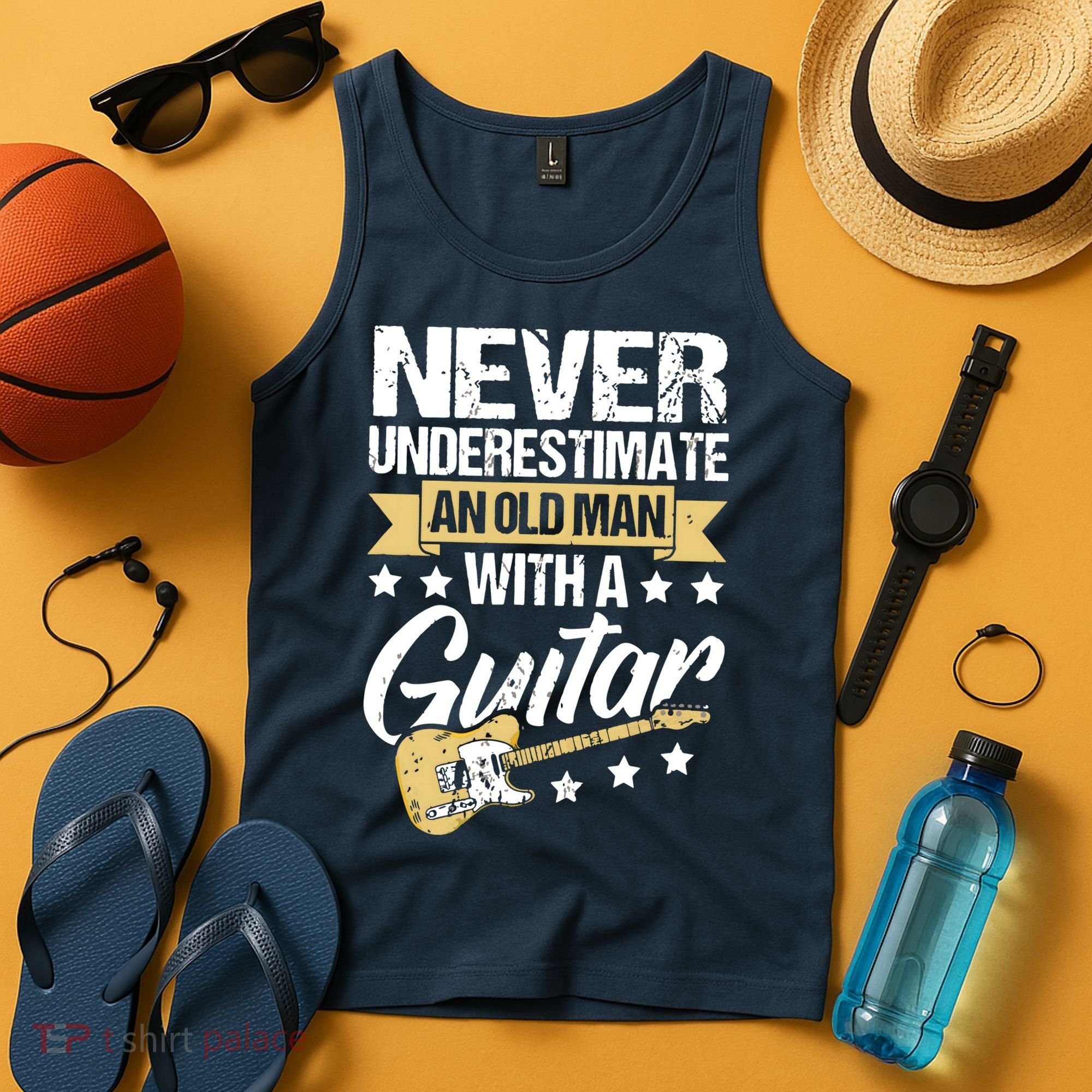 Never Underestimate An Old Man With A Guitar Guitar Tank Top