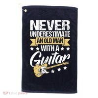 Never Underestimate An Old Man With A Guitar Guitar Golf Towel thumb 0